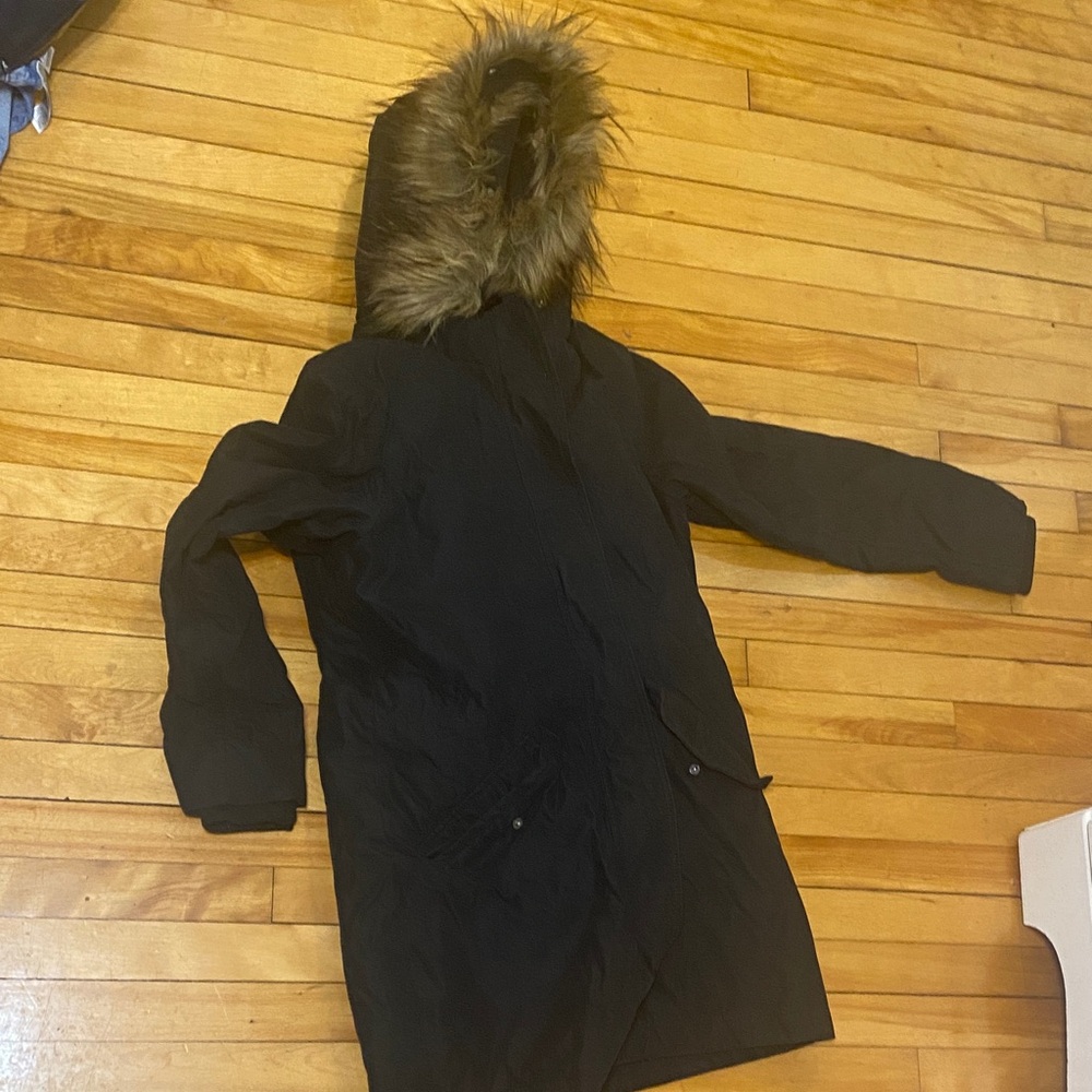 Abercrombie & Fitch Black Faux Fur Jacket
